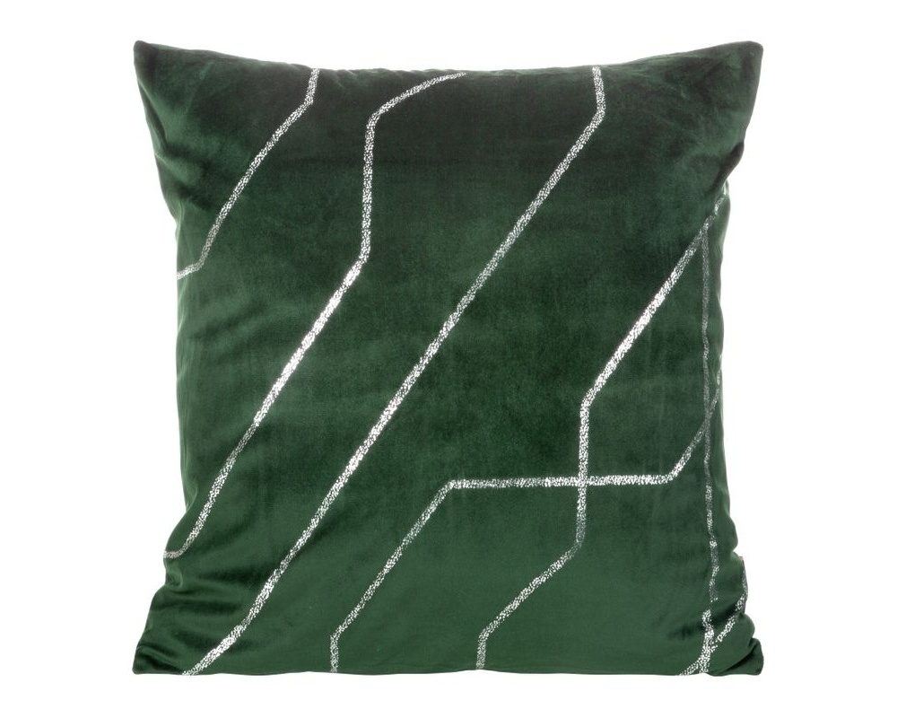 Zamatová obliečka na vankúš - Blink 37, zelená s lesklým vzorom  45 x 45 cm